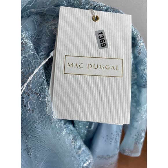 B58 Mac Duggal Long Sleeve Midi Dress Womens 18 Floral Embellished Wedding - Picture 10 of 10